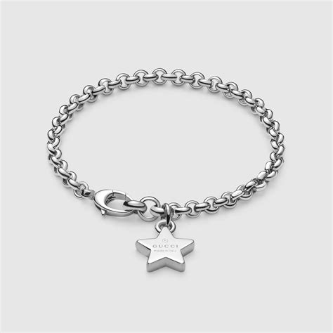 gucci silver bracelet star|gucci silver bracelets for women.